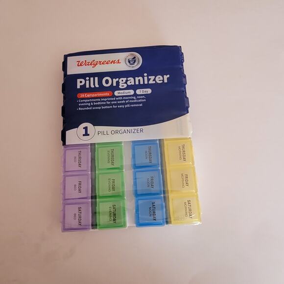 Walgreens Pill Organizer 7 Day 28 Compartments Medium Medication SEALED NEW - Picture 6 of 6